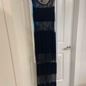 SHEER STRIPED MAXI DRESS